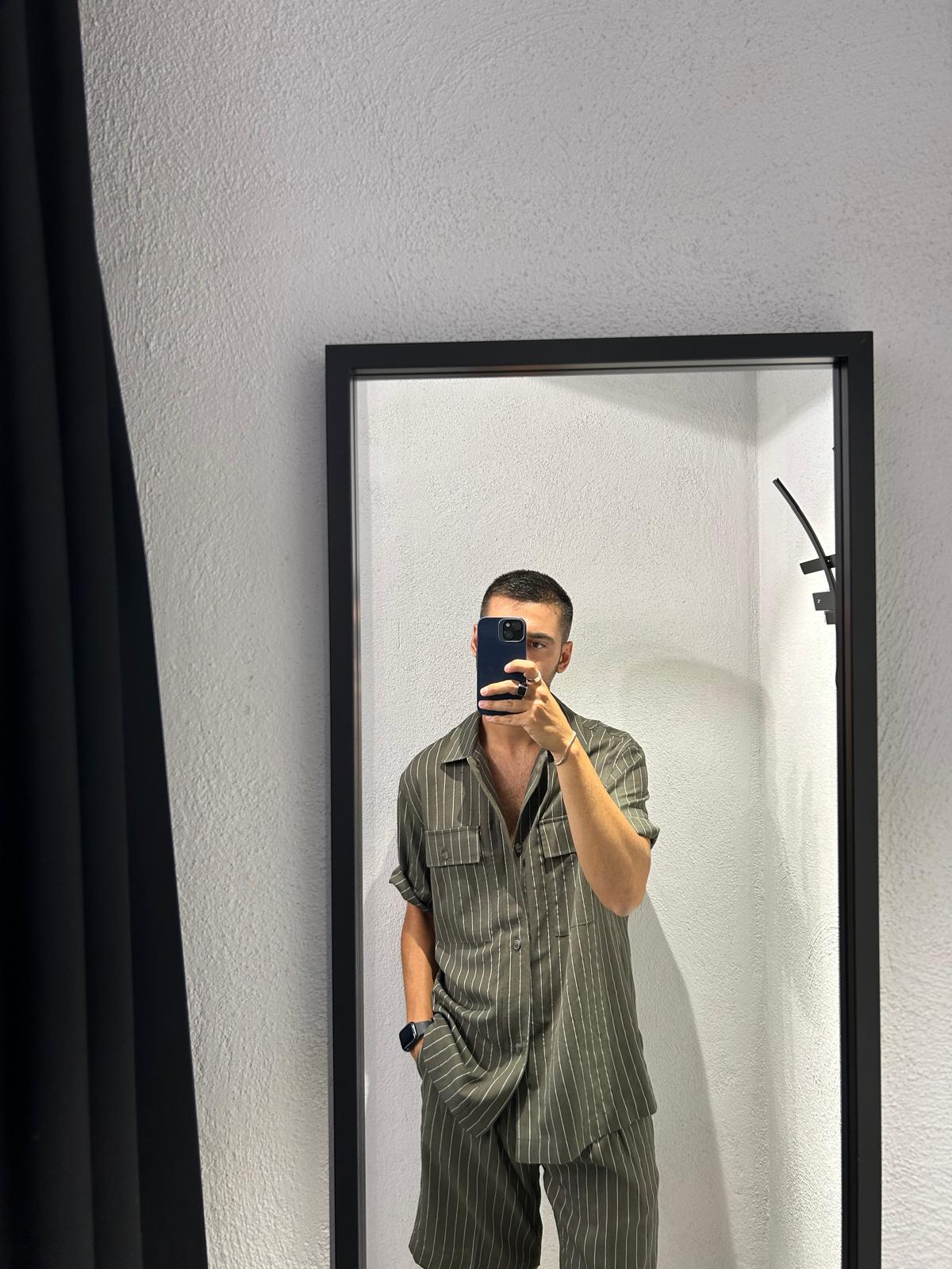 CAMICIA IOS COMODA IN LINO M/M FANTASIA RIGA - 1195