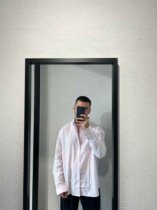 CAMICIA RIGA OVERSIZE IN MUSSOLA DI COTONE - 1638
