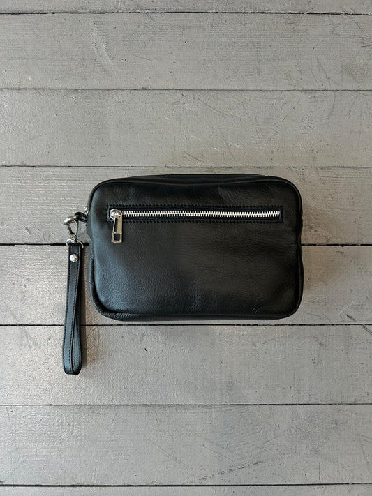 POCHETTE MEDIA IN VERA PELLE CON DOPPIA ZIP - 1180