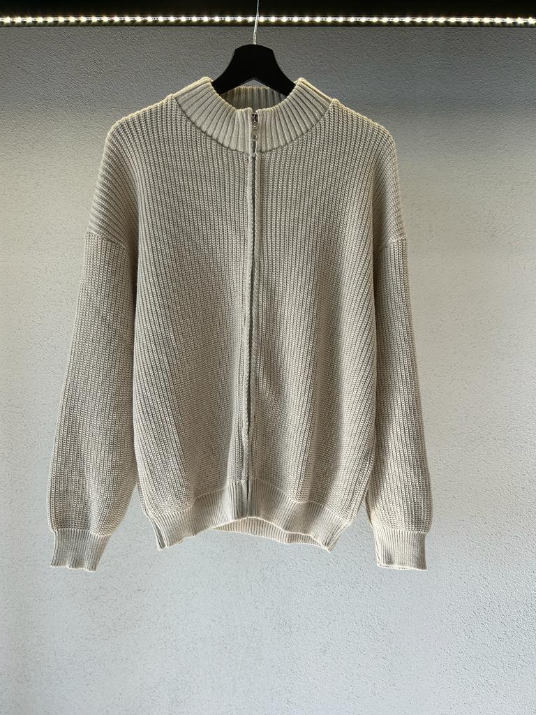CARDIGAN MEZZOCOLLO CON ZIP