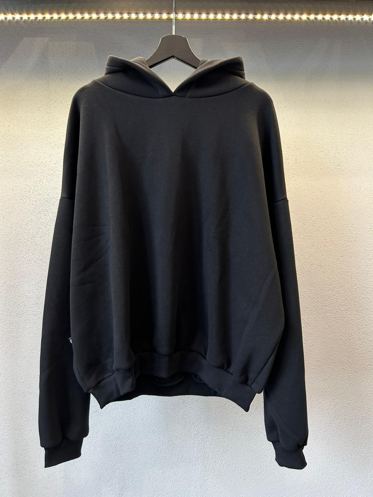 FELPA OVERSIZE GARZATA CON CAPPUCCIO