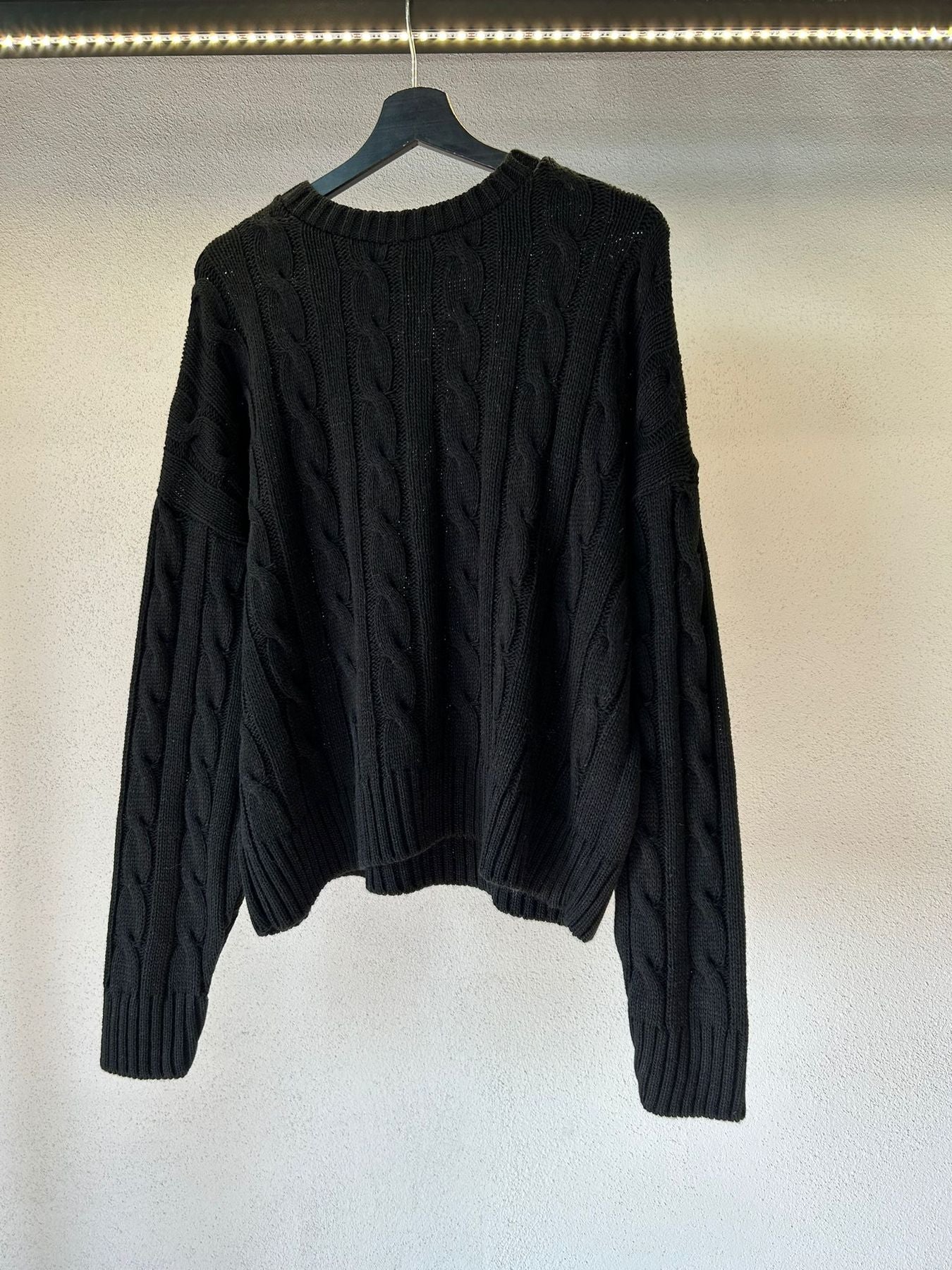 PULLOVER CROPPED GIROCOLLO CON TRAMA