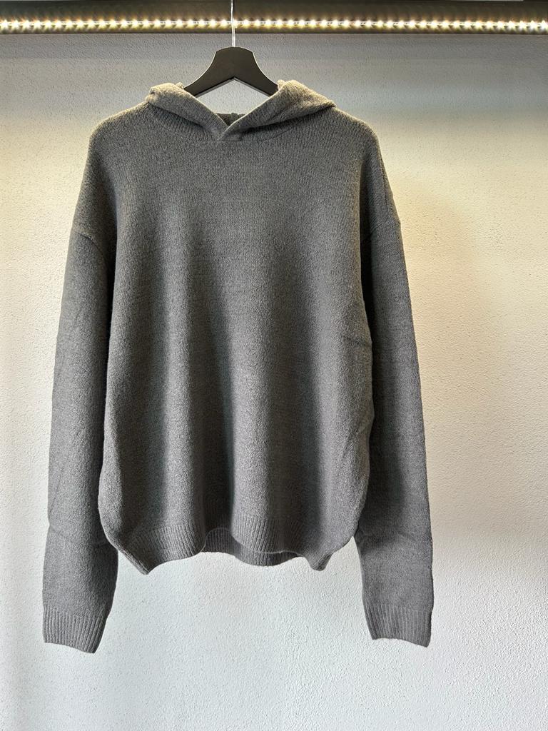 FELPA CROPPED IN MAGLIA CON CAPPUCCIO