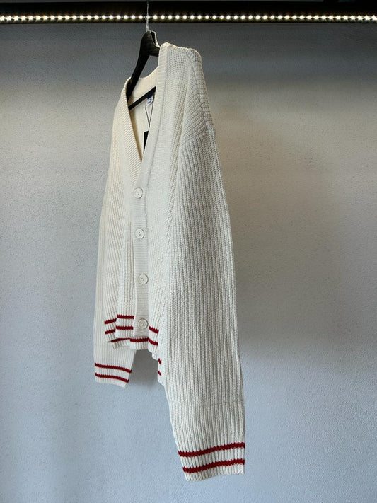 CARDIGAN CROPPED CON PROFILI A CONTRASTO